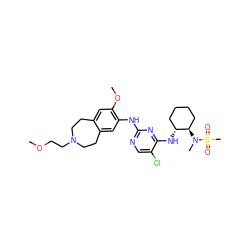 COCCN1CCc2cc(Nc3ncc(Cl)c(N[C@@H]4CCCC[C@H]4N(C)S(C)(=O)=O)n3)c(OC)cc2CC1 ZINC000072174999