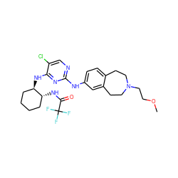 COCCN1CCc2ccc(Nc3ncc(Cl)c(N[C@@H]4CCCC[C@H]4NC(=O)C(F)(F)F)n3)cc2CC1 ZINC000072174829