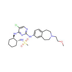 COCCN1CCc2ccc(Nc3ncc(Cl)c(N[C@@H]4CCCC[C@H]4NS(C)(=O)=O)n3)cc2CC1 ZINC000072171776