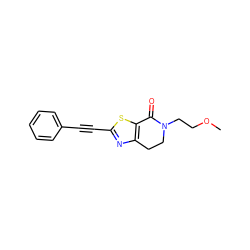 COCCN1CCc2nc(C#Cc3ccccc3)sc2C1=O ZINC000072315044