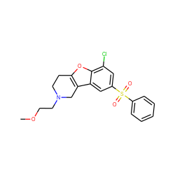 COCCN1CCc2oc3c(Cl)cc(S(=O)(=O)c4ccccc4)cc3c2C1 ZINC000147583709