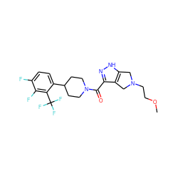 COCCN1Cc2[nH]nc(C(=O)N3CCC(c4ccc(F)c(F)c4C(F)(F)F)CC3)c2C1 ZINC001772624606