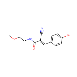 COCCNC(=O)/C(C#N)=C/c1ccc(O)cc1 ZINC000001792316