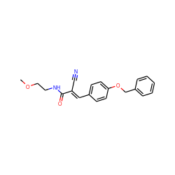 COCCNC(=O)/C(C#N)=C/c1ccc(OCc2ccccc2)cc1 ZINC000005006591