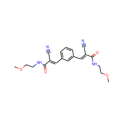 COCCNC(=O)/C(C#N)=C/c1cccc(/C=C(\C#N)C(=O)NCCOC)c1 ZINC000003307885