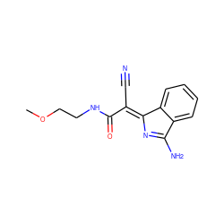 COCCNC(=O)/C(C#N)=C1\N=C(N)c2ccccc21 ZINC000003301013