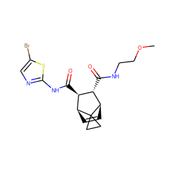 COCCNC(=O)[C@H]1[C@H](C(=O)Nc2ncc(Br)s2)[C@@H]2C=C[C@H]1C21CC1 ZINC000168443195