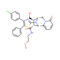 COCCNC(=O)[C@H]1[C@H]2c3cccc(=O)n3C[C@@H]([C@@H]1CO)N2c1nc(-c2ccc(Cl)cc2)c(-c2ccccc2)s1 ZINC000042805640