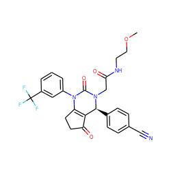 COCCNC(=O)CN1C(=O)N(c2cccc(C(F)(F)F)c2)C2=C(C(=O)CC2)[C@@H]1c1ccc(C#N)cc1 ZINC001772640066