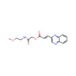 COCCNC(=O)COC(=O)/C=C/c1cnc2ccccc2n1 ZINC000006579953