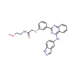 COCCNC(=O)COc1cccc(-c2nc(Nc3ccc4[nH]ncc4c3)c3ccccc3n2)c1 ZINC000114758307