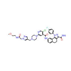 COCCNC(=O)Cn1cc(CN2CCN(c3cc(C(=O)Nc4ccc5c(c4)-c4c(c(C(N)=O)nn4-c4ccc(F)cc4)CC5)c(Cl)cn3)CC2)cn1 ZINC000095548745