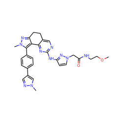 COCCNC(=O)Cn1ccc(Nc2ncc3c(n2)-c2c(nn(C)c2-c2ccc(-c4cnn(C)c4)cc2)CC3)n1 ZINC000224950500