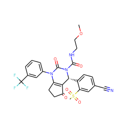 COCCNC(=O)N1C(=O)N(c2cccc(C(F)(F)F)c2)C2=C(C(=O)CC2)[C@H]1c1ccc(C#N)cc1S(C)(=O)=O ZINC001772608980