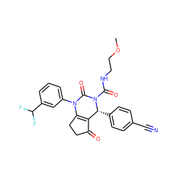 COCCNC(=O)N1C(=O)N(c2cccc(C(F)F)c2)C2=C(C(=O)CC2)[C@H]1c1ccc(C#N)cc1 ZINC001772652044