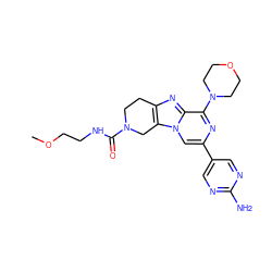 COCCNC(=O)N1CCc2nc3c(N4CCOCC4)nc(-c4cnc(N)nc4)cn3c2C1 ZINC001772628769