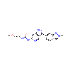 COCCNC(=O)Nc1cc2[nH]nc(-c3ccc4cn(C)nc4c3)c2cn1 ZINC000261175377