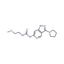 COCCNC(=O)Nc1cc2[nH]nc(N3CCCC3)c2cn1 ZINC001772636737