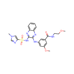 COCCNC(=O)c1cc(Nc2nc3ccccc3nc2NS(=O)(=O)c2cn(C)cn2)cc(OC)c1 ZINC000149097237