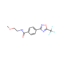 COCCNC(=O)c1ccc(-c2noc(C(F)(F)F)n2)cc1 ZINC000142884469