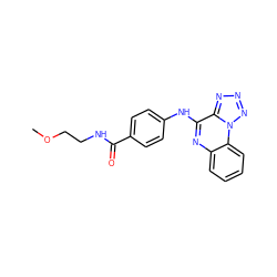 COCCNC(=O)c1ccc(Nc2nc3ccccc3n3nnnc23)cc1 ZINC000205758734