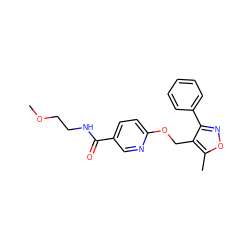 COCCNC(=O)c1ccc(OCc2c(-c3ccccc3)noc2C)nc1 ZINC000141293774