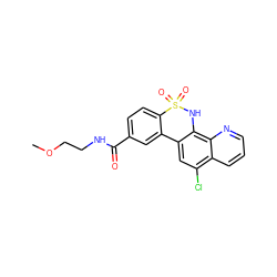 COCCNC(=O)c1ccc2c(c1)-c1cc(Cl)c3cccnc3c1NS2(=O)=O ZINC000141823131