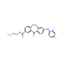 COCCNC(=O)c1ccc2c(c1)C(=O)c1ccc(Nc3ccc(F)cc3F)cc1CC2 ZINC000095594778