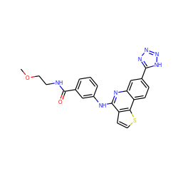 COCCNC(=O)c1cccc(Nc2nc3cc(-c4nnn[nH]4)ccc3c3sccc23)c1 ZINC000167786889