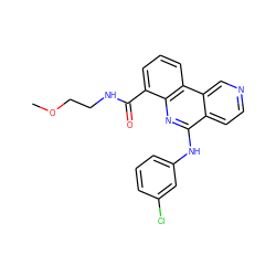 COCCNC(=O)c1cccc2c1nc(Nc1cccc(Cl)c1)c1ccncc12 ZINC000073196007