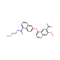 COCCNC(=O)c1cccc2cc(Oc3ccnc4cc(OC)c(C(C)=O)cc34)ccc12 ZINC000064499302