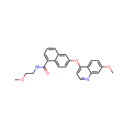 COCCNC(=O)c1cccc2cc(Oc3ccnc4cc(OC)ccc34)ccc12 ZINC000029134539