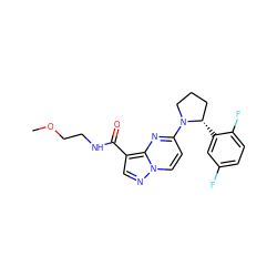 COCCNC(=O)c1cnn2ccc(N3CCC[C@@H]3c3cc(F)ccc3F)nc12 ZINC000169704241