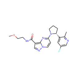 COCCNC(=O)c1cnn2ccc(N3CCC[C@@H]3c3cc(F)cnc3C)nc12 ZINC000169704258