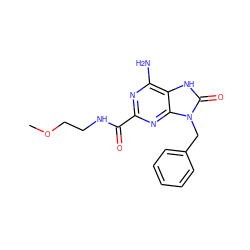 COCCNC(=O)c1nc(N)c2[nH]c(=O)n(Cc3ccccc3)c2n1 ZINC000036520199