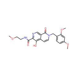 COCCNC(=O)c1ncc2c(=O)n(Cc3ccc(OC)cc3OC)ccc2c1O ZINC000169710964