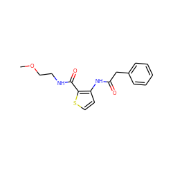 COCCNC(=O)c1sccc1NC(=O)Cc1ccccc1 ZINC000064573387