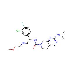 COCCNC[C@@H](NC(=O)N1CCc2cnc(NC(C)C)nc2C1)c1ccc(F)c(Cl)c1 ZINC001772584724