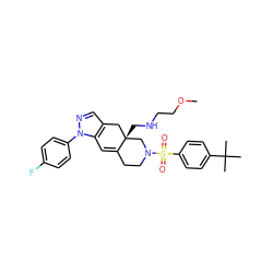 COCCNC[C@]12Cc3cnn(-c4ccc(F)cc4)c3C=C1CCN(S(=O)(=O)c1ccc(C(C)(C)C)cc1)C2 ZINC000029127634