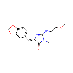 COCCNC1=N/C(=C\c2ccc3c(c2)OCO3)C(=O)N1C ZINC000072109005