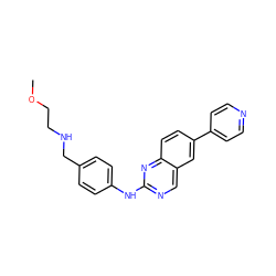 COCCNCc1ccc(Nc2ncc3cc(-c4ccncc4)ccc3n2)cc1 ZINC000095590529