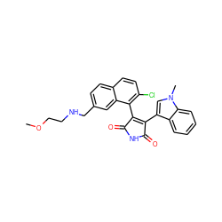 COCCNCc1ccc2ccc(Cl)c(C3=C(c4cn(C)c5ccccc45)C(=O)NC3=O)c2c1 ZINC001772640972