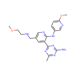 COCCNCc1cnc(Nc2ccc(OC)nc2)c(-c2nc(C)nc(N)n2)c1 ZINC000095554446