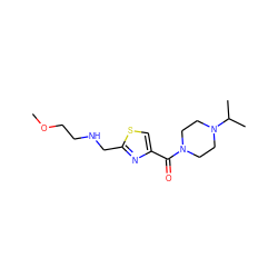 COCCNCc1nc(C(=O)N2CCN(C(C)C)CC2)cs1 ZINC000035812540