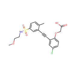 COCCNS(=O)(=O)c1ccc(C)c(C#Cc2cc(Cl)ccc2OCC(=O)O)c1 ZINC000073161423