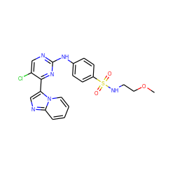 COCCNS(=O)(=O)c1ccc(Nc2ncc(Cl)c(-c3cnc4ccccn34)n2)cc1 ZINC000014945889