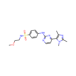 COCCNS(=O)(=O)c1ccc(Nc2nccc(-c3c(C)nc(C)n3C)n2)cc1 ZINC000040393576