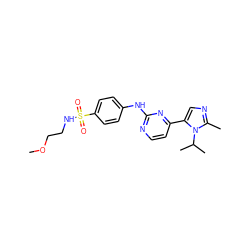 COCCNS(=O)(=O)c1ccc(Nc2nccc(-c3cnc(C)n3C(C)C)n2)cc1 ZINC000038995985