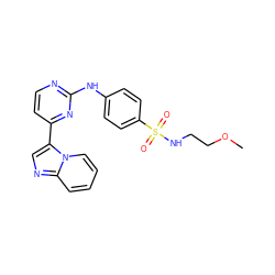 COCCNS(=O)(=O)c1ccc(Nc2nccc(-c3cnc4ccccn34)n2)cc1 ZINC000006716033