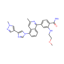 COCCNc1cc(-c2nc(C)cc3c(-n4cnc(-c5cnn(C)c5)c4)cccc23)ccc1C(N)=O ZINC000145495191